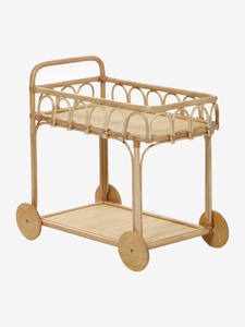 Carrito de juguete para bebés hecho de ratán natural. Carrito de comida y bebida para niños, juguete de simulación para juego de rol. - Product Image 5