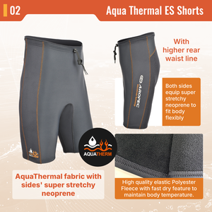 Shorts thermiques Aropec Aqua à taille basse devant et haute derrière, avec poches cargo, pantalon de combinaison de plongée à coutures plates pour le surf, la plongée et le SUP, OEM/ODM - Product Image 3