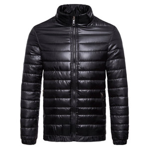 Blouson matelassé léger rouge pour homme, col montant, doudoune d'hiver entièrement zippée, chaude, pour l'extérieur, décontractée, personnalisable OEM - Product Image 2