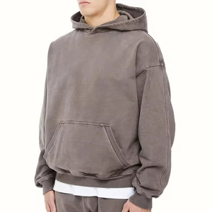 Sweat-shirt à capuche oversize en molleton épais 100 % coton pour homme, avec logo personnalisé, coupe décontractée - Product Image 5