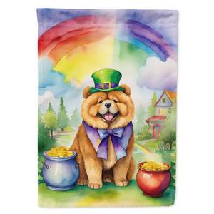 Chow Chow St Patrick's Day Garden Flag Multicolore Décoratif Yard Lawn Sign pour Patio Artwork Flower Beds Banner for Yard - Product Image 1