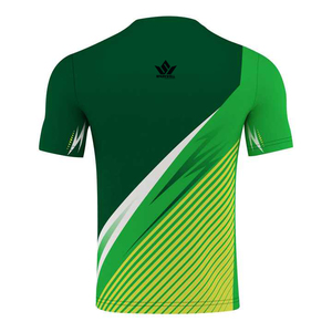เสื้อเจอร์ซีย์กีฬาผู้ชายสีเหลือง แขนสั้น คอกลม ระบายอากาศได้ดี ผลิตจากโพลีเอสเตอร์ พร้อมพิมพ์ชื่อทีมด้านหน้า ทรงพอดีตัว เหมาะสำหรับฤดูร้อน - Product Image 2