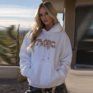 <b>Back</b> Side Rhinestone Hoodies Women Street Fashion Wear Rhinestone Hooded Tops Winter <b>Drop</b> Shoulder Rhinestone Hoodies Women's - Product Image 6
