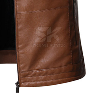 Chaqueta de cuero de alta calidad con diseño de logotipo personalizado, chaqueta de invierno, ropa de moda, chaqueta de cuero con efecto pulverizado para hombre - Product Image 6