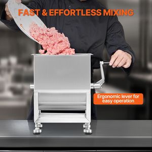 Miscelatore Manuale per Carne con Serbatoio Fisso in Acciaio Inox da 15L, Attrezzatura per Lavorazione Carni, per Miscelare fino a 15 Libbre per la Produzione di Salsicce - Product Image 3