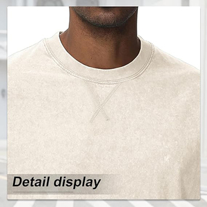 Zip Neck Acid Wash Tee With <b>Small</b> Metal Zipper At Collar Quarter Length Down <b>Chest</b> Standard Fit Acid Washed T Shirts - Product Image 3
