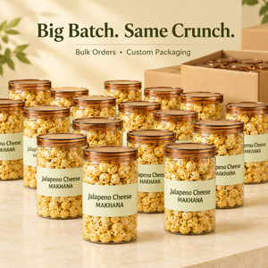 Queso Jalapeño Premium Makhana |   Envase de Aperitivos Crujientes con Sabor, Etiqueta Privada, Venta al por Mayor, Suministro a Granel, Listo para Exportar - Product Image 3