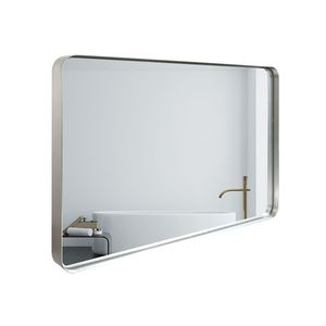 36x30inch Glossy Brushed <b>Silver</b> Rectangle Wall <b>Mirror</b> with Rounded Corners Metal <b>Frame</b> Home Bathroom Wall Mounted <b>Mirror</b> - Product Image 2