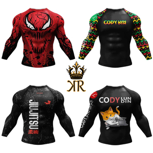 Rashguard de BJJ haute performance extensible dans quatre directions, haut de compression pour grappling sans kimono, MMA et entraînement de fitness - Product Image 5
