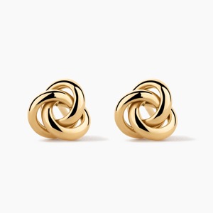 9K 10K 14K 18K Solid Gold Lab Grown Diamond Knot Stud <b>Earrings</b> Minimalist Design Wedding & Daily Wear Gift for Women - Product Image 3