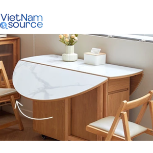 Table d'hôtel extensible de qualité supérieure-Élégante table à manger en chêne en bois massif à usage polyvalent-Table d'hôtel sur mesure du Vietnam - Product Image 1