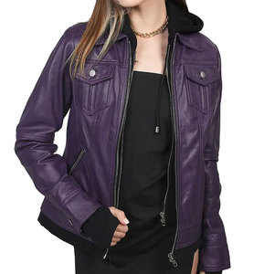 Veste en cuir véritable élégante pour femmes, qualité supérieure, vêtements d'extérieur tendance pour l'hiver, à porter au quotidien - Product Image 4