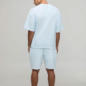 Conjunto de camiseta y pantalones cortos de verano, informales, de tela transpirable de algodón de alta calidad, para hombre, con logotipo personalizado, al mejor precio, suministro al por mayor. - Product Image 4