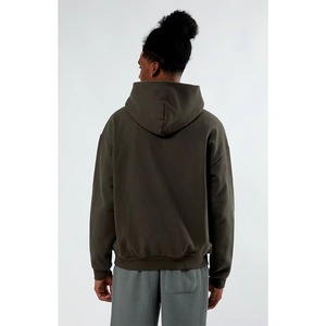 Vente directe usine OEM – Sweats à capuche imprimés en relief 100 % coton, vêtements décontractés d'hiver, couleur unie, en molleton – Fournisseur en gros - Product Image 2