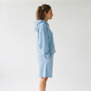 Women Polyester Hoodie Sweat Short <b>Set</b> Loose Fit Drop Shoulder Winter Street Wear <b>Knitted</b> Breathable Sweat Shorts <b>Set</b> Ladies - Product Image 3