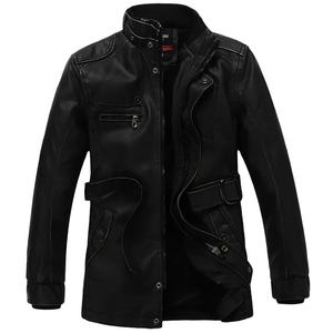 Chaqueta de cuero PU para hombre, nuevo estilo informal ajustado, abrigo de manga larga de Color sólido, cuello con capucha, lona de estilo motorista para todas las estaciones - Product Image 1