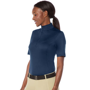 Polo à rayures Luck Panther, col montant, style esthétique, vêtements de sport de tennis pour femmes, t-shirts polo à demi-fermeture éclair sur le devant, hauts de sport décontractés courts - Product Image 3