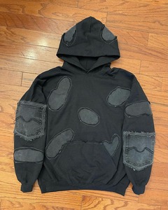 Hoodie Homme Streetwear Personnalisé Délavé à l'Acide 100% French Terry Imprimé Araignée Gonflée Broderie Oversize Courte Sans Cordon - Product Image 6