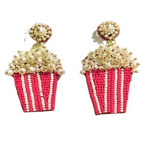 Boucles d'oreilles en perles de rocaille brodées, bijoux multicolores à la mode, style indien, faits à la main, pour femmes et filles, nouvelle collection - Product Image 2