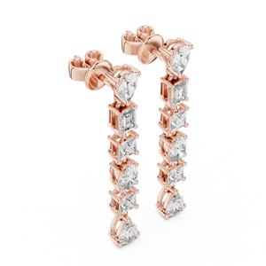 Exclusivo Juego de Pendientes de Diamantes Cultivados en Laboratorio de 2.7CT con Corte Mixto, Chapados en Oro Rosa de 18KT y Rodio, para Uso Diario en la Oficina y Eventos Glamurosos - Product Image 1