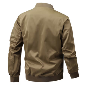 Bomber <b>Jacket</b> for Adult <b>Slim</b> <b>Fit</b> Polyester Unisex Autumn Winter Full Zip up Vintage Front Logo Windproof Eco-Friendly - Product Image 2