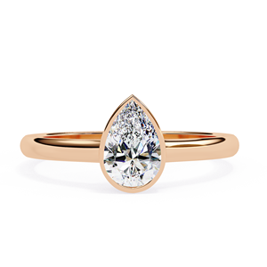 Anillo de Compromiso Solitario Moderno de Oro Rosa Sólido de 14K con Diamante Cultivado en Laboratorio de 0.60ct, Corte Brillante en Forma de Pera, E VVS, Certificado por IGI - Product Image 1