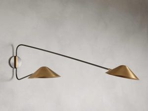 1950s Mid-Century Italian Brass Diabolo Swing Arm Wall <b>Sconce</b> – Stilnovo Style, Dual <b>Light</b> Fixture. - Product Image 4