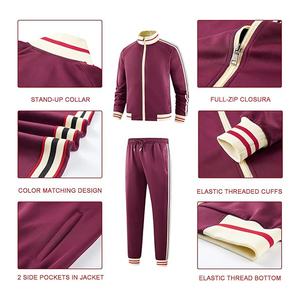 ชุดวอร์มแบบ unisex สีม่วง แขนยาว ซิปหน้า สไตล์สปอร์ต ลายทาง ระบายอากาศได้ดี ผลิตจากโพลีเอสเตอร์ เหมาะสำหรับฤดูใบไม้ร่วง ผู้ใหญ่ สวมใส่สบายๆ - Product Image 5