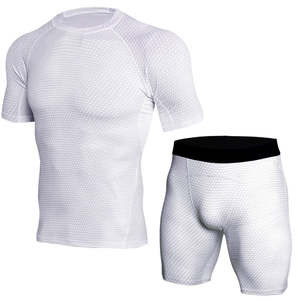 Ensemble de compression de sport pour hommes, 2 pièces, nouveau motif personnalisé, t-shirt et short de compression - Product Image 2