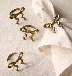 Accessoires de table en métal sur mesure, abordables, en forme ronde dorée, porte-serviettes pour mariage, anneau de nappe - Product Image 2