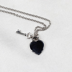 Collar de Plata de Ley 925 con Colgante de Candado y Llave, Estilo Minimalista, Hecho a Mano, para Bodas, Fiestas, Unisex, para Mujer - Product Image 2