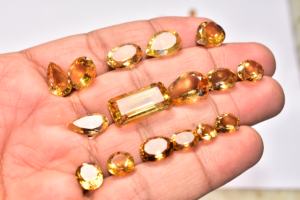 Cabujones facetados de citrino de calidad premium para joyería de plata - Product Image 4