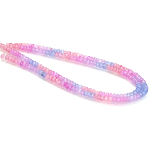 Cuentas de piedra lunar arcoíris brillantes en forma de rondel, 15 pulgadas, 5-8 mm, cuentas de piedras preciosas rosas, azules y moradas, hilo al por mayor para fabricación de joyas - Product Image 4