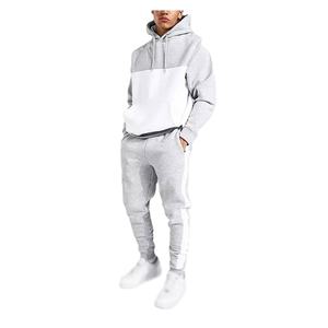 Vente en gros Ensemble de survêtement pour hommes avec logo personnalisé Survêtement deux pièces gris uni en polyester imprimé vierge avec fonction maternité - Product Image 2
