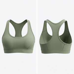 Sujetador deportivo de yoga para mujer al por mayor, ligero, con espalda cruzada, de alto soporte, de secado rápido, transpirable, de algodón y poliéster, con cuello redondo, para gimnasio y ropa deportiva. - Product Image 5