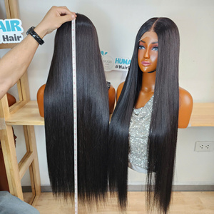 Perruque longue vietnamienne GUGU HAIR Super Double Drawn 5*5 Lace Front 100% Cheveux vierges alignés sur les cuticules, 32 pouces, 400 grammes, pour grossistes - Product Image 2