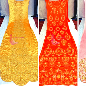 Tela de Satén de Seda Orgánica Personalizada al por Mayor, Bordada con Diseño Dirac, con Certificación OEKO-TEX STANDARD 100, 135 cm, Multicolor, para Vestidos de Novia - Product Image 3