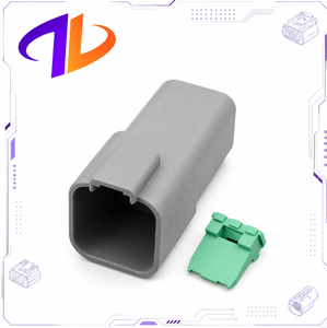 ขั้วต่อสายไฟรถยนต์แบบกันน้ำ DT04-6P ใช้แทนกันได้ ขั้วทองแดง 6 พิน ตัวเรือนไนลอน สีเทา 3A 12V สำหรับขั้วต่อตัวผู้ - Product Image 3