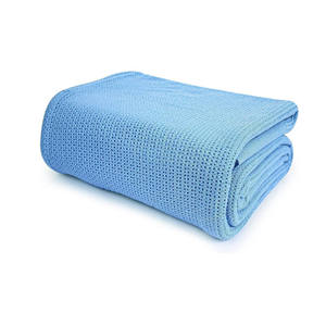 100 Percent Cotton Hospital Blanket Breathable Soft <b>Knitted</b> <b>Throw</b> For Patient Care Machine Washable Medical Bedding - Product Image 1