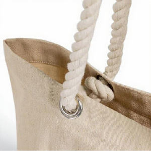 Sustainable Custom <b>Canvas</b> Beach Bag Wholesale Supply with Custom Logo Branding and Color Availability - Product Image 5