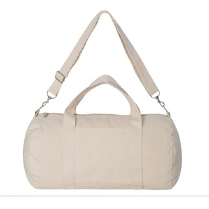 Sac de sport en toile couleur beige avec fermeture éclair, tissu durable, style décontracté pour l'exercice et le fitness - Product Image 2
