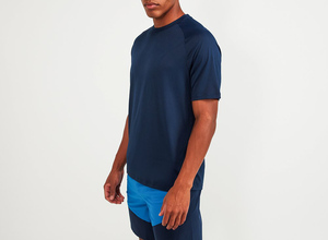 T-shirt à manches courtes pour homme Coupe classique Col rond Séchage rapide Jersey sportif 100% polyester Couleur unie - Product Image 4
