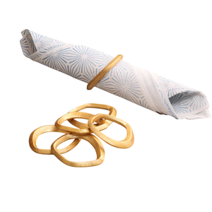 Anneaux de serviette en laiton doré à motif couronne pour la décoration de table de mariage, de fête ou de dîner spécial, supports de serviette ronds en promotion - Product Image 4