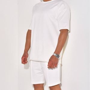 Ensemble de survêtement en coton 2 pièces pour homme, t-shirt uni délavé à l'acide et short respirant, qualité supérieure, vente en gros, mode OEM - Product Image 1