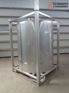 Réservoir IBC de 1000 litres en acier inoxydable SS316L avec moteur à engrenages et PLC |   Conteneur de stockage industriel robuste - Product Image 2