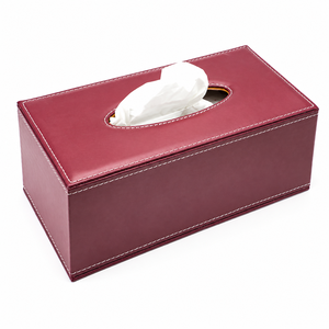 Caja de pañuelos de cuero rectangular con herrajes decorativos, dispensador de pañuelos decorativo para el hogar, hotel o coche - Product Image 5