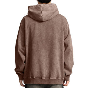 Sudadera con Capucha para Hombre, Estilo Acid Wash, Teñido Liso, Transpirable, Secado Rápido, 100% Algodón Felpa, Ropa Casual para Exteriores, 450 GSM - Product Image 2