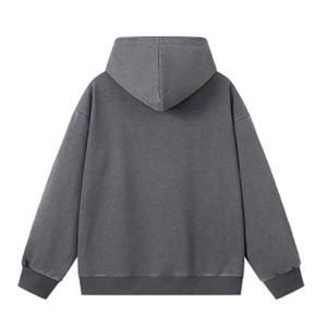 เสื้อฮู้ดโอเวอร์ไซส์แบบยูนิเซ็กซ์ สีพื้น ล้างสีแบบแอซิดวอช มีกระเป๋า ดีไซน์เรียบง่าย ทรงปกติ สวมใส่สบาย เหมาะสำหรับฤดูใบไม้ร่วง ผลิตจากผ้าฝ้ายเฟรนช์เทอร์รี่ถัก - Product Image 6