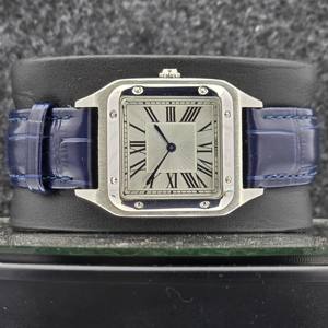 Luxury Unisex Square Watch 316L Stainless Steel Case Sapphire Crystal Dial Roman Numerals Blue Leather Strap Business Mechanical - Product Image 1