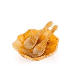 ชุดชามและช้อนเรซิ่นสีเหลืองอำพันราคาประหยัด สำหรับจัดโต๊ะอาหาร ชามเสิร์ฟสลัด ชุดชามเรซิ่นสำหรับเสิร์ฟของหวาน - Product Image 2